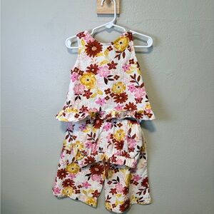 Sigrid Olsen Floral set- flowy pants and cross back with flare!